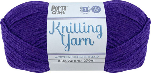 Knitting Yarn 100g 270m 8ply Solid Aubergine (Product # 189207)