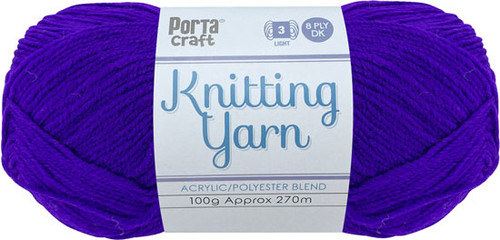 Knitting Yarn 100g 270m 8ply Solid Amethyst (Product # 189214)