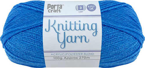 Knitting Yarn 100g 270m 8ply Solid Cornflower (Product # 189276)