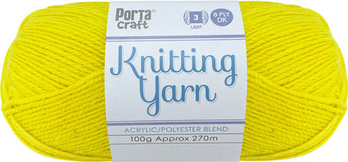  Knitting Yarn 100g 270m 8ply Solid Cadmium (Product # 189481)