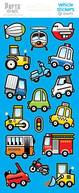 Sticker Sheets #14 Vehicle (Design C) 2 Sheets (Product # 128152.14C)