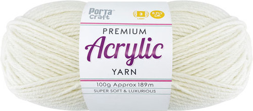 Acrylic Yarn 100g 189m 8ply Cream (Product # 193600)