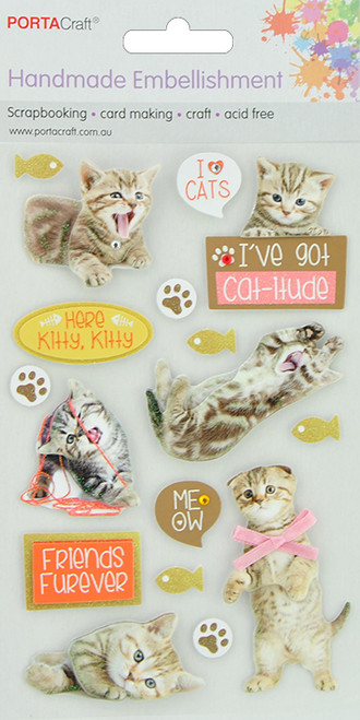 Handmade Glitter Embellishment Cats (Product # 140895)