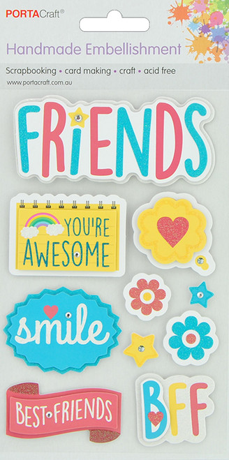 Handmade Glitter Embellishment Friends (Product # 141038)