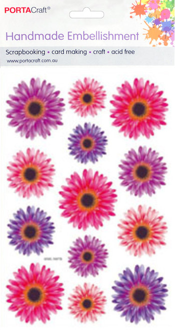 Handmade Embellishment Purple Gerberas (Product # 084465.5F)