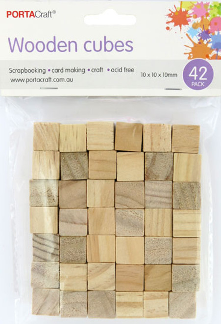 Wooden Blocks 10x10x10mm 42 Pack (Product # 162521)