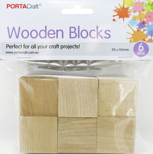 Wooden Blocks 35x35x35mm 6 Pack (Product # 188637)