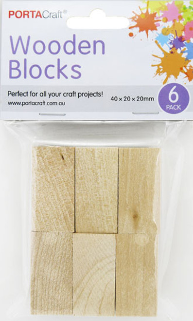 Wooden Blocks 40x20x20mm 6 Pack (Product # 188644)