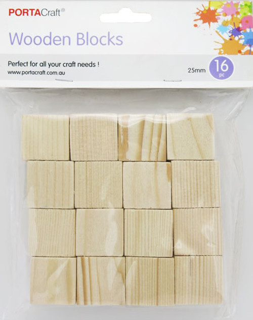 Wooden Blocks 25x25x25mm 16 Pack (Product # 192931)