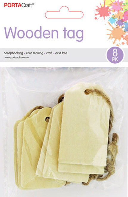 Wooden Tags With String 34x60mm 8 Pack (Product # 160923)