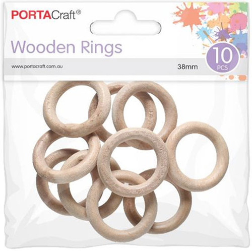 Wooden Rings 38mm 10 Pack (Product # 182949)