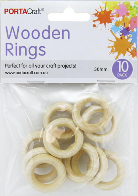 Wooden Rings 30mm 10 Pack (Product # 188668)