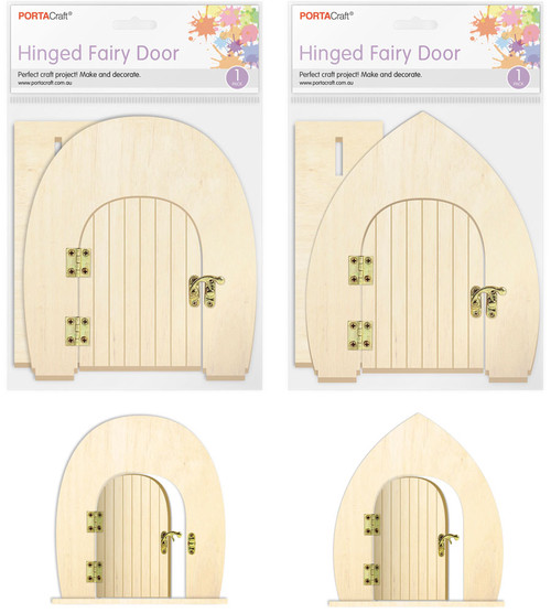Fairy Door Wooden Hinged 2 Assorted (Random Picked) Designs (Product # 172919)