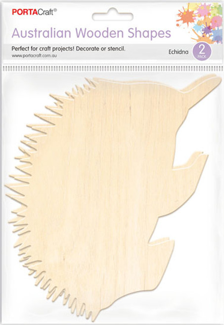 Aussie Wooden Shapes Echidna 16x21cm 2 Pack (Product # 191958)