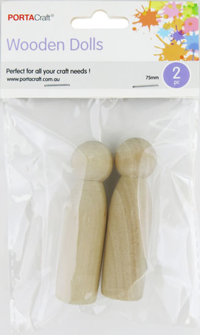 Dolls Wooden 75mm 2 Pack (Product # 192917)