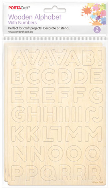 Wooden Alphabet & Number Stencil 23mm Round (Product # 193297)