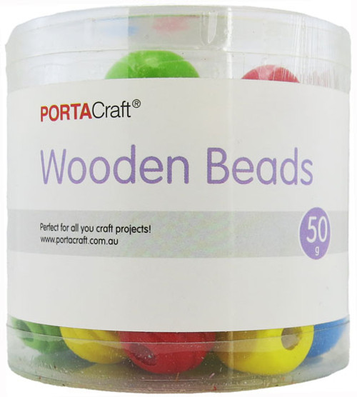 Beads Wooden Tube Assorted Shapes 50g Essentials (Product # 192252)