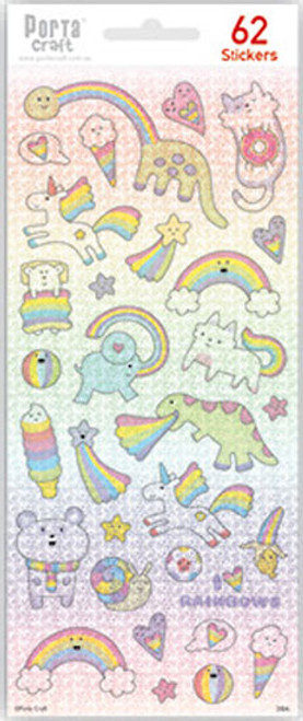 Sticker Sheets #038 Rainbow (Design A) 2 Sheets (Product # 128152.38A)