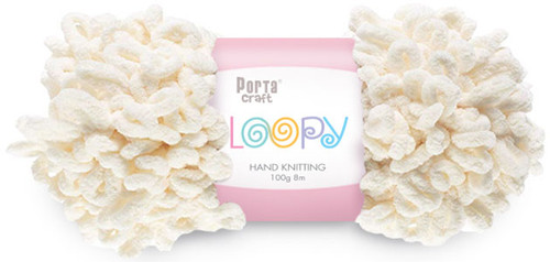 Loopy Yarn 100g 8m Cream Product 163214 Hand Knitting Craft Vault