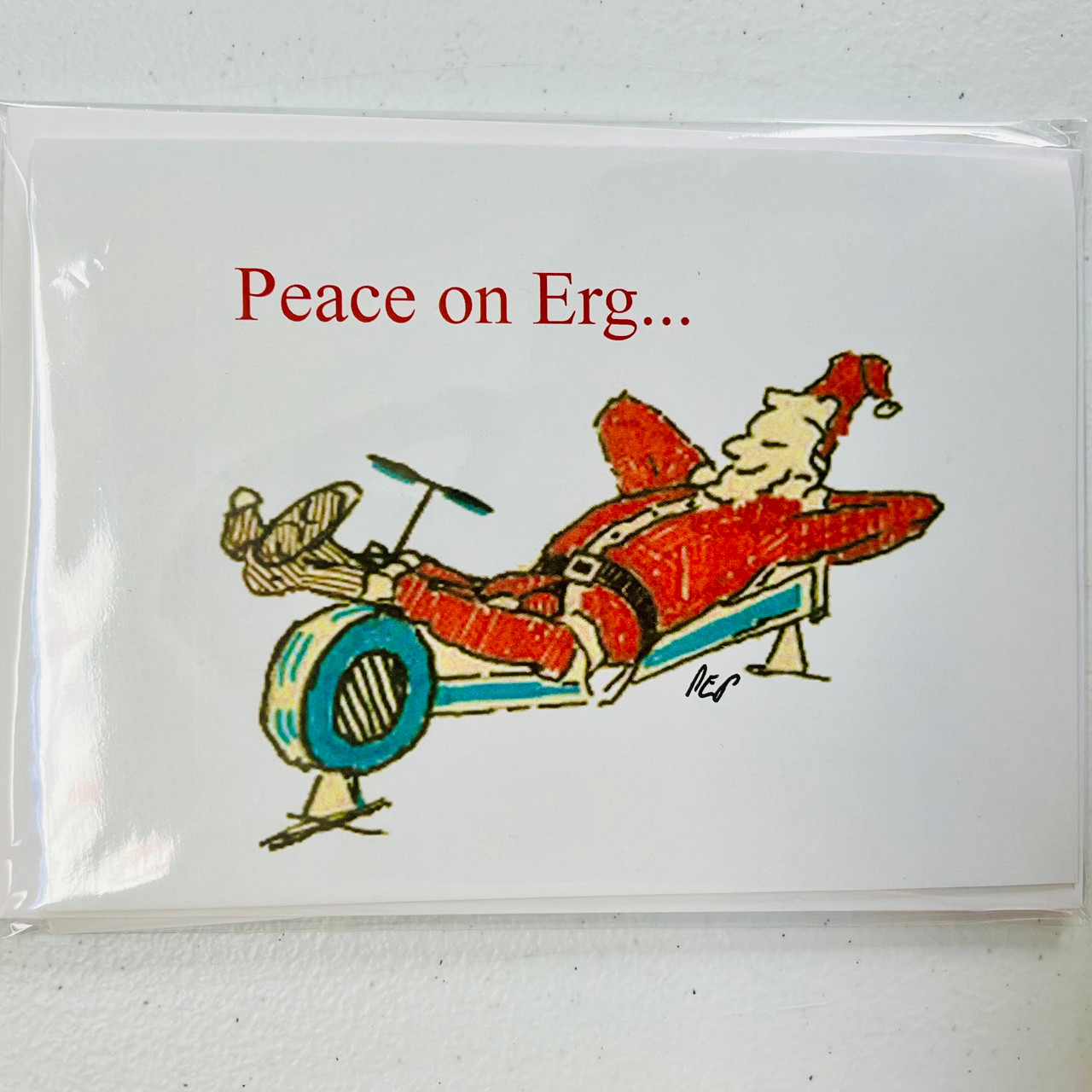Rowing Holiday Cards - Peace on Erg - 3 pack