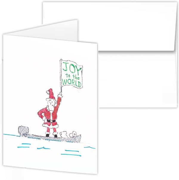 Rowing Holiday Card Santa Erg List