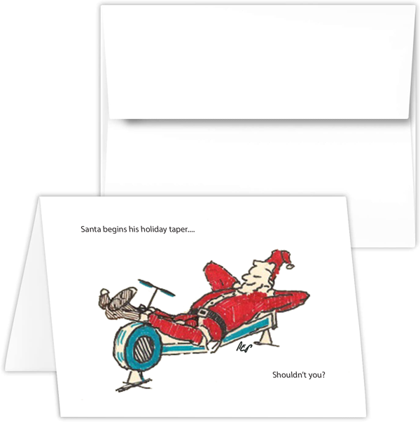 Rowing Holiday Card Santa Erg List