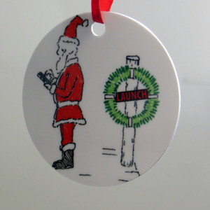 Ornament - Santa Dock, rowing Santa PEP cartoon Ornament - Santa Dock, rowing Santa PEP cartoon