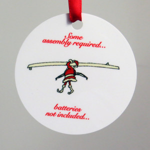 Ornament - Santa single scull, rowing Santa cartoon