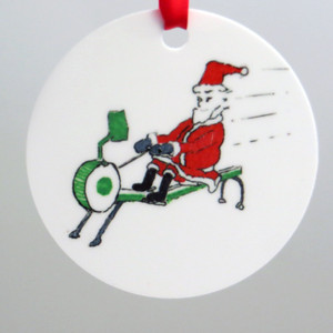 Ornament-Santa erg speed, rowing Santa PEP cartoon