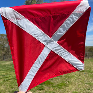 Rowing Referee start flag, red with white cross Rowing Referee start flag, red with white cross
