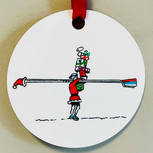Ornament - Santa bearing gifts and rowing oars Ornament - Santa bearing gifts and rowing oars
