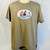 Crew neck cotton-poly blend tee shirt with image of cat & dogs rowing a boat  shown in moss green