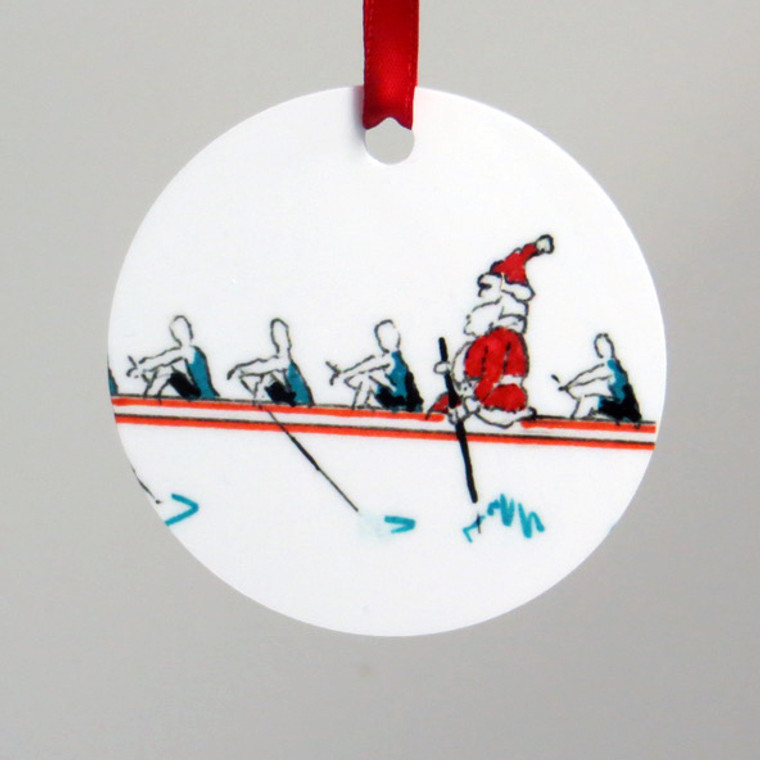 Ornament - Santa 3 seat, rowing Santa cartoon