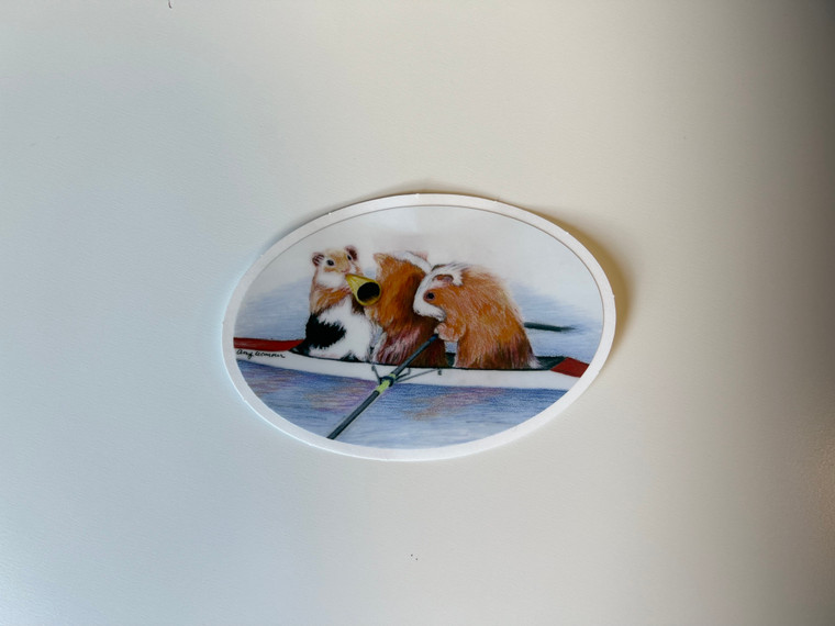 Rowing Guinea Pig Pair with Cox sticker - small