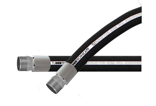 TUFLUOR® PTFE Chem #250 Full-Conductive Hose Assembly (Stainless Male x Male NPT)