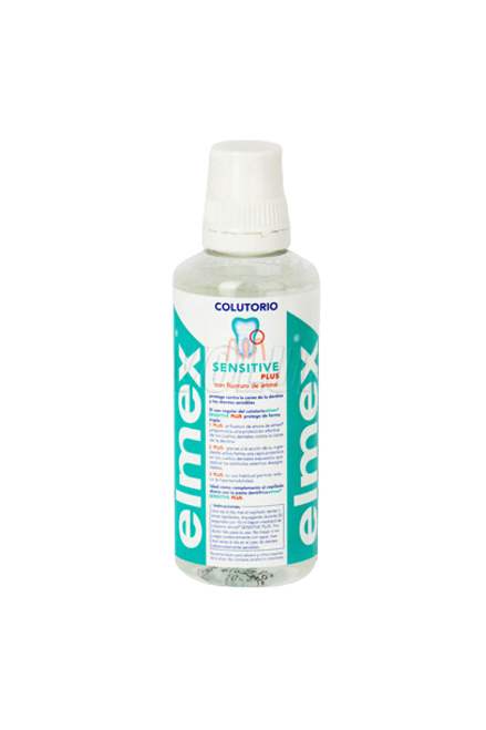 Elmex colutorio sensitive plus. botella de 400 mL.