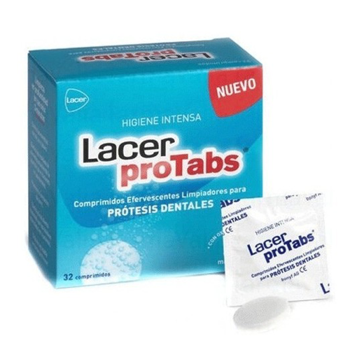 Lacer protabs limpieza prótesis dental 32 comp