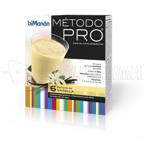 Bimanan metodo pro batido vainilla, 6 sobres