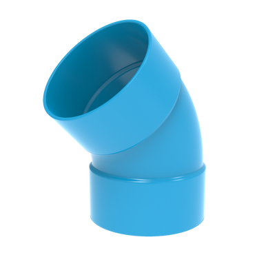 PVC Vent. Bocht 45° BL 125 M/M