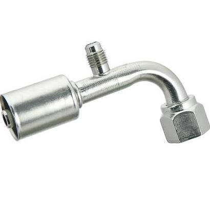 A/C Fitting Female 90° with Service Port #8 x #8