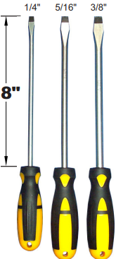 8" Long Flat Jumbo Screwdriver