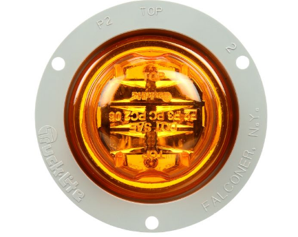 LED Light  Series 10  M/C  2.5" Round-Yellow  8-Diodes  Flange Mount