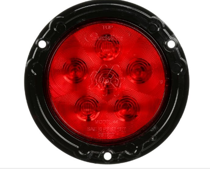 LED Light  Super 44  ST/T  4" Round  6-Diode  Flange Mount-Black  w/Plug 94706