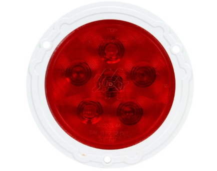 LED Light  Super 44  ST/T  4" Round  6-Diode  Flange Mount-White  w/Plug 94706