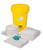 Contents List: 

25 White HeavyWeight Oil-Only Defender Pads, 
4 White Oil-Only Sorbent Socks, 	
4 White Oil-Only Sorbent Pillows, 	
1 Pair Nitrile Gloves, 
1 Pair Safety Goggles, 
5 Yellow Temporary Disposal Bags & Ties, 
1 Emergency Guidebook, 
6 Tamper Proof Seals, 
1 Vinyl Spill Kit Label, 
1 Yellow 30 Gallon OverPack with screw top lid