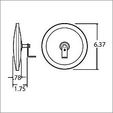 Truck Lite Small Convex Mirror Heads 6'' Round - 97820