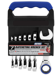 Stubby Combination Ratcheting Wrench 7Pc Set ( SAE )