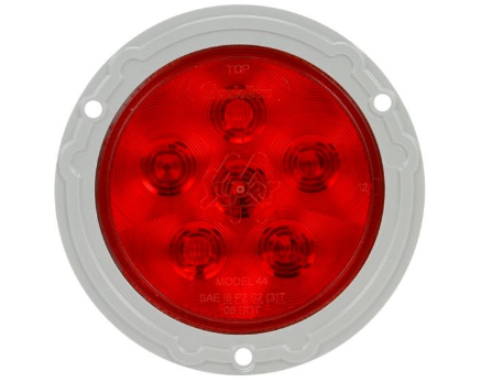 LED Light  Super 44  ST/T  4" Round  6-Diode  Flange Mount-Gray  w/Plug 94706