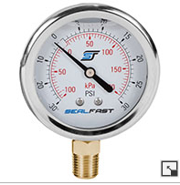 Pressure Gauge 30 PSI, 2.5", Lower Mount
