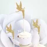 Double sided Gold Glitter Fairy Cupcake Toppers